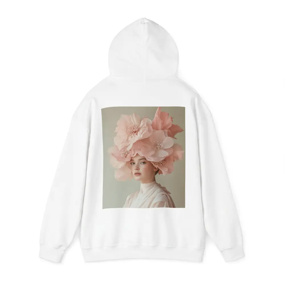 Woman With Pink Floral Headdress Soft Background – Hoodies