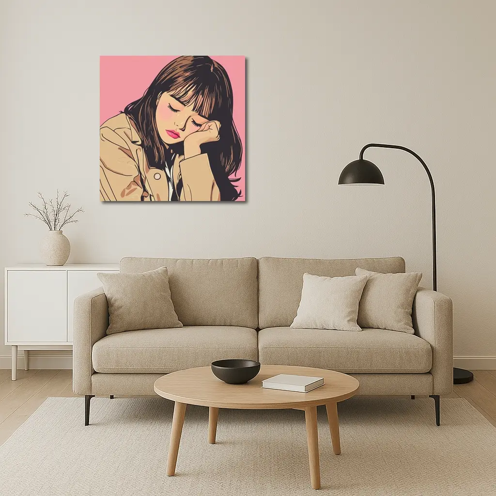 Dreamy Anime Girl Pink Pop Art – Wall Art