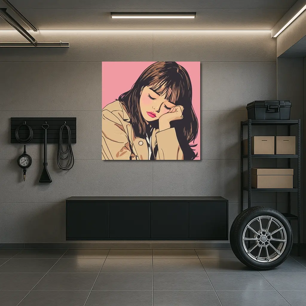 Dreamy Anime Girl Pink Pop Art – Wall Art
