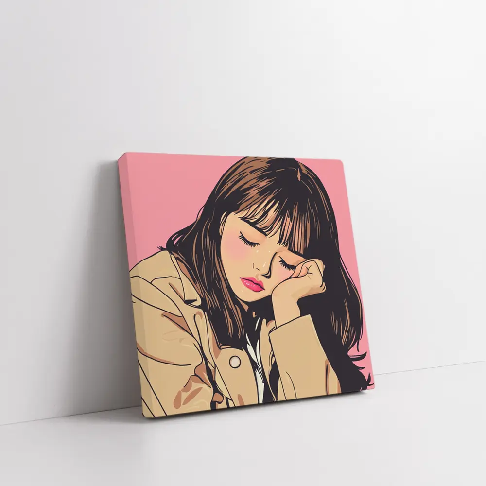 Dreamy Anime Girl Pink Pop Art – Wall Art