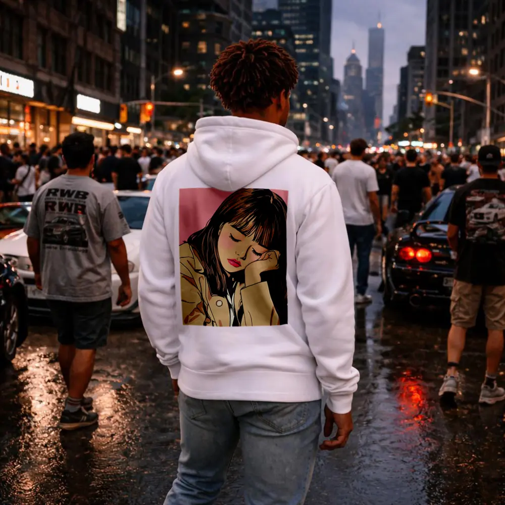Dreamy Anime Girl Pink Pop Art – Hoodies