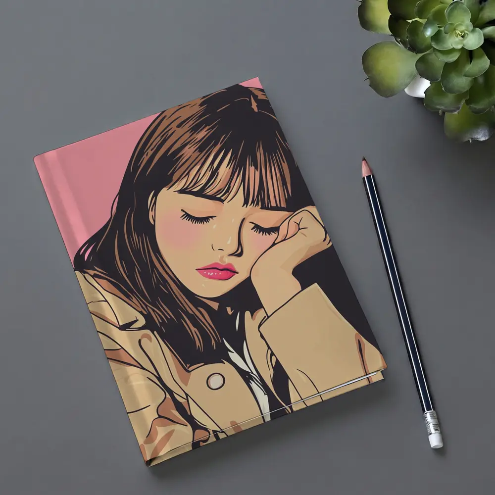 Dreamy Anime Girl Pink Pop Art – Notebooks
