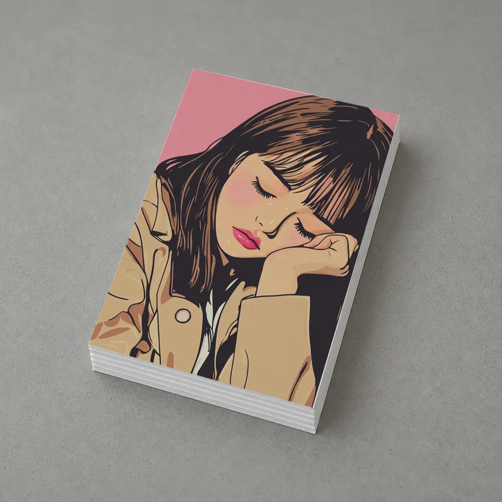 Dreamy Anime Girl Pink Pop Art – Postcards