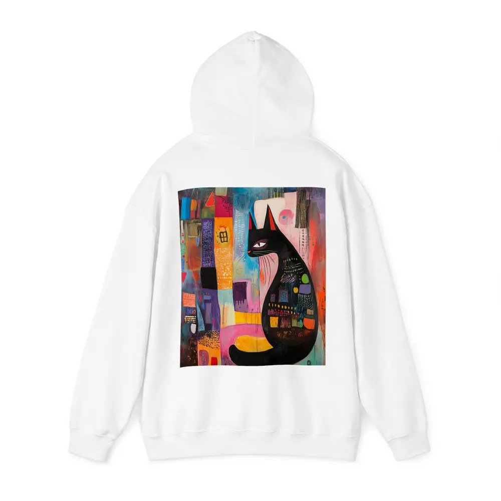Black Cat Abstract Colorful Urban Art – Hoodies