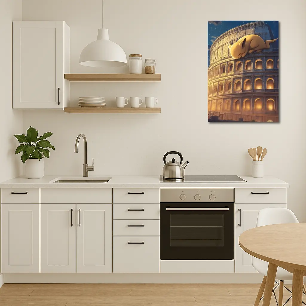 Sleeping Pikachu On Rome Colosseum Night – Wall Art