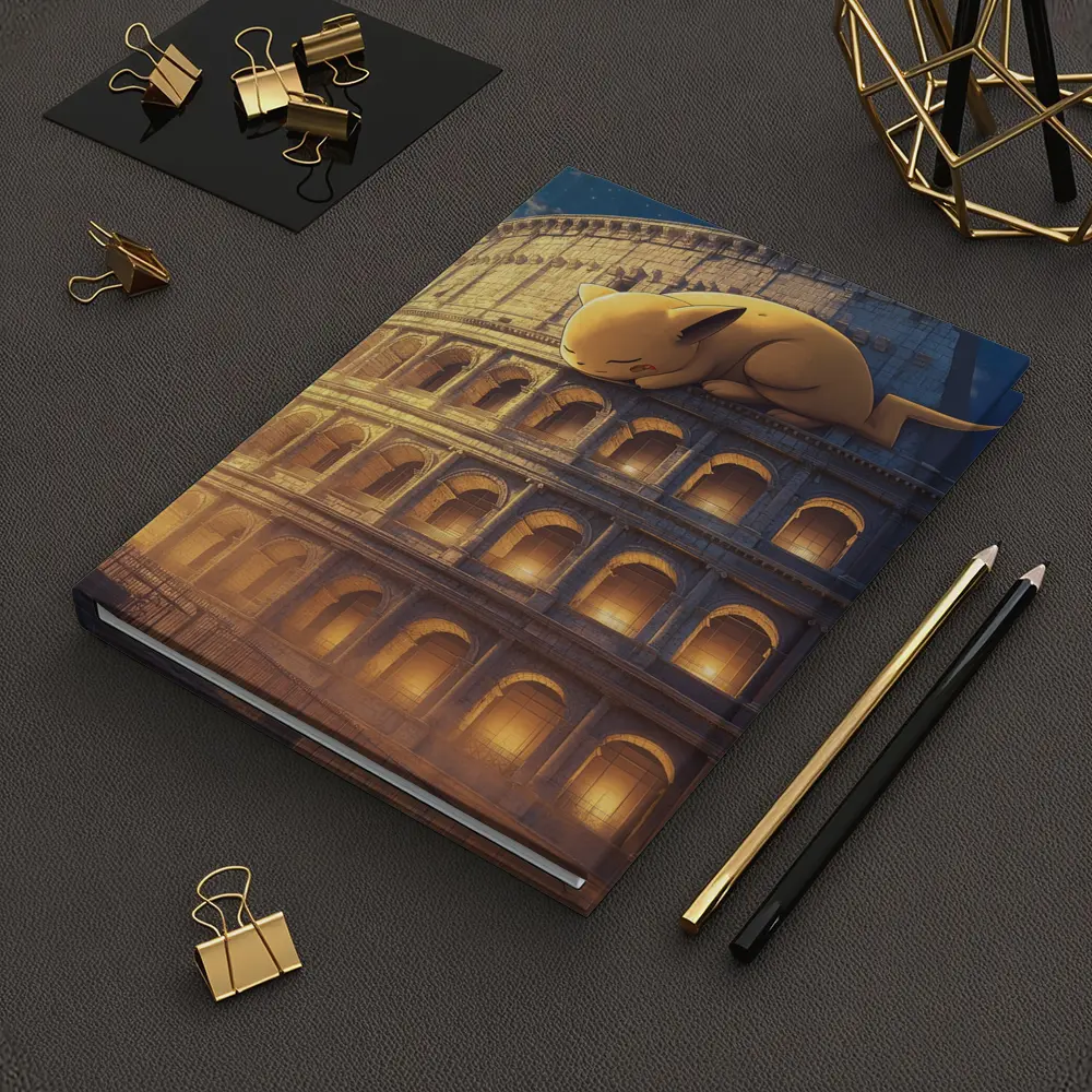 Sleeping Pikachu On Rome Colosseum Night – Notebooks