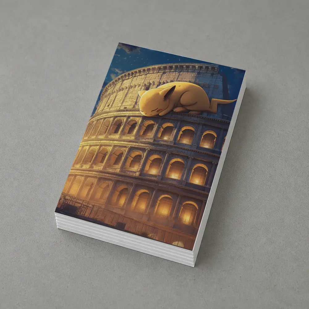 Sleeping Pikachu On Rome Colosseum Night – Postcards