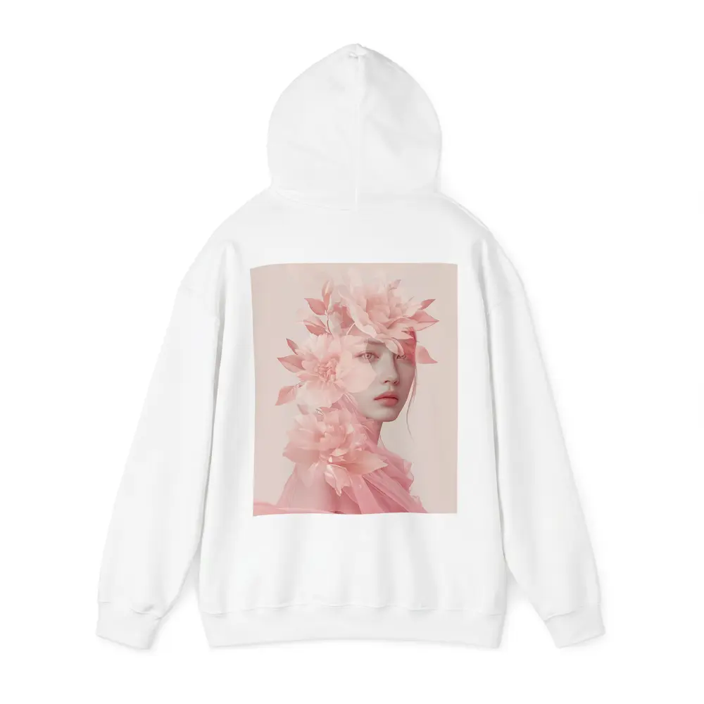 Pink Floral Woman Portrait Soft Dreamy – Hoodies