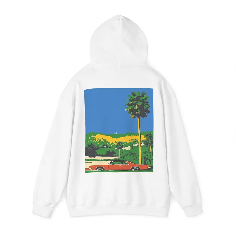 Retro Classic Car Palm Tree California Scene – Hoodies