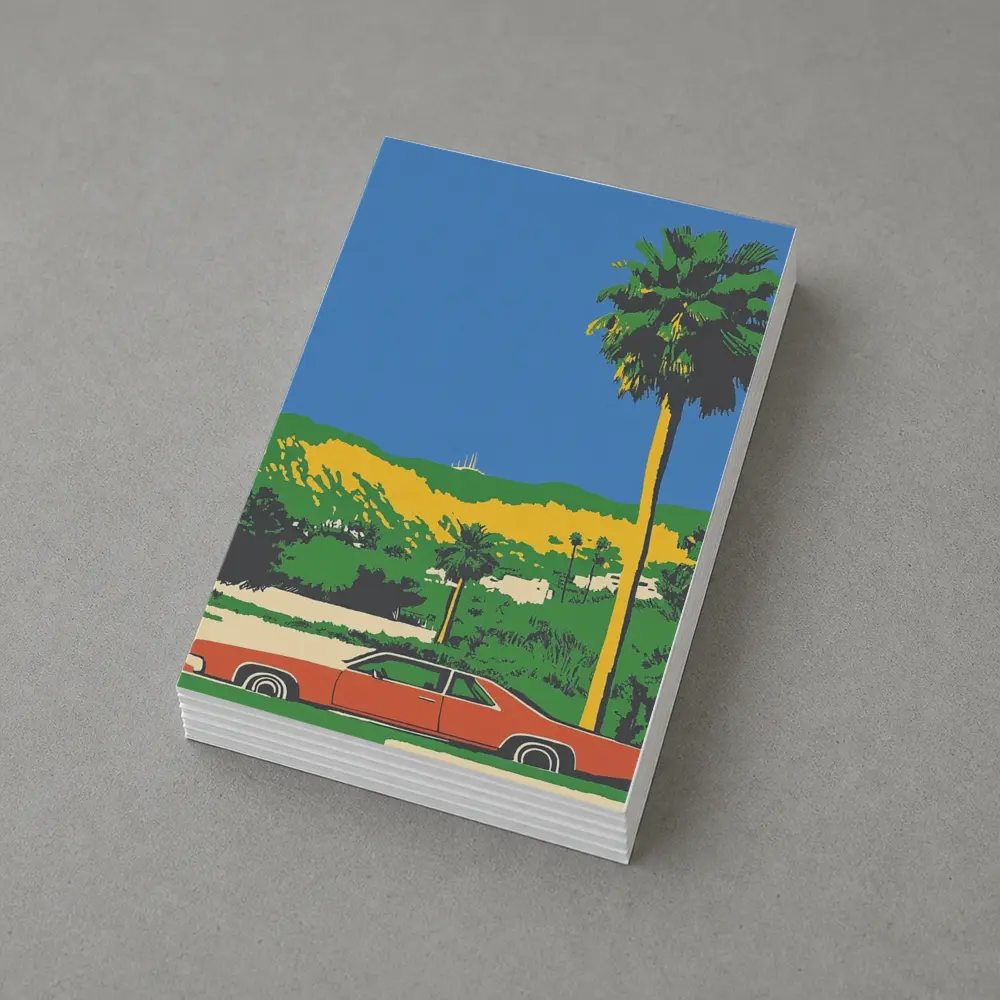 Retro Classic Car Palm Tree California Scene – Postcards
