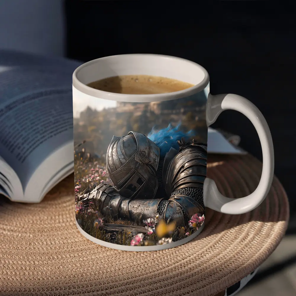 Fallen Knight Armor Castle Wildflowers Field – Mugs