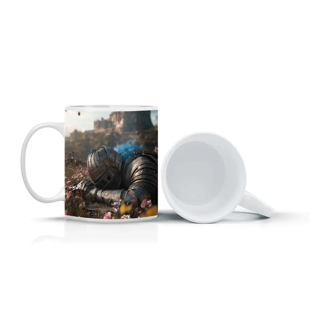 Fallen Knight Armor Castle Wildflowers Field – Mugs