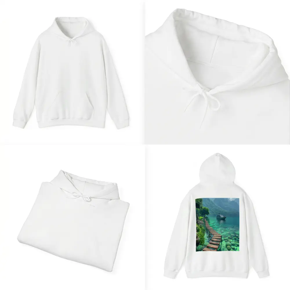Turquoise Lake Wooden Dock Mountain Yacht – Hoodies