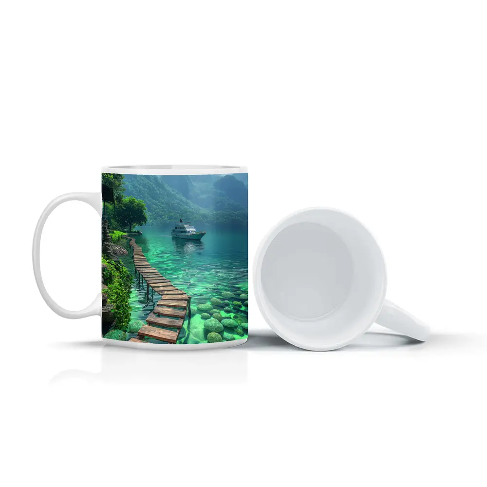 Turquoise Lake Wooden Dock Mountain Yacht – Mugs