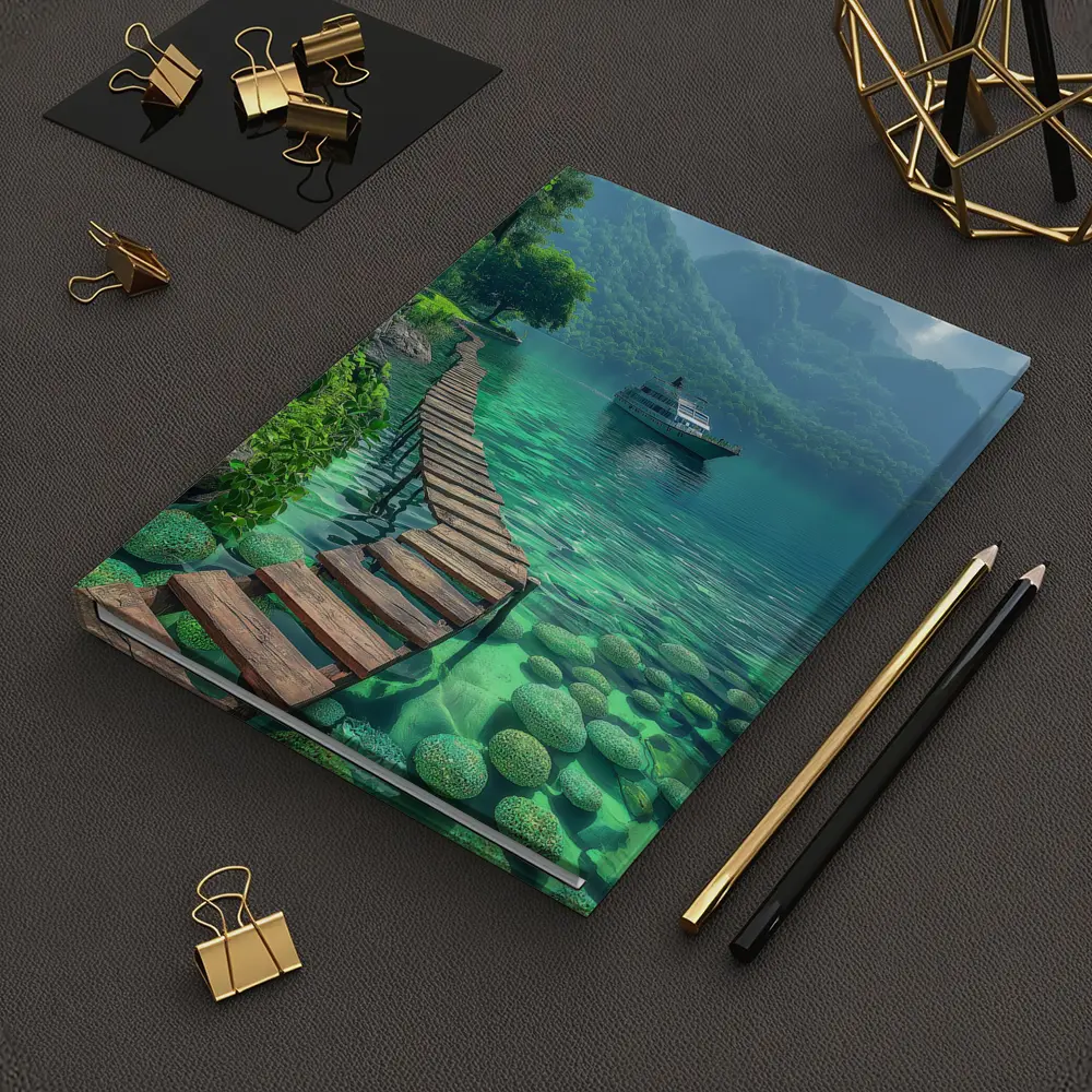 Turquoise Lake Wooden Dock Mountain Yacht – Notebooks