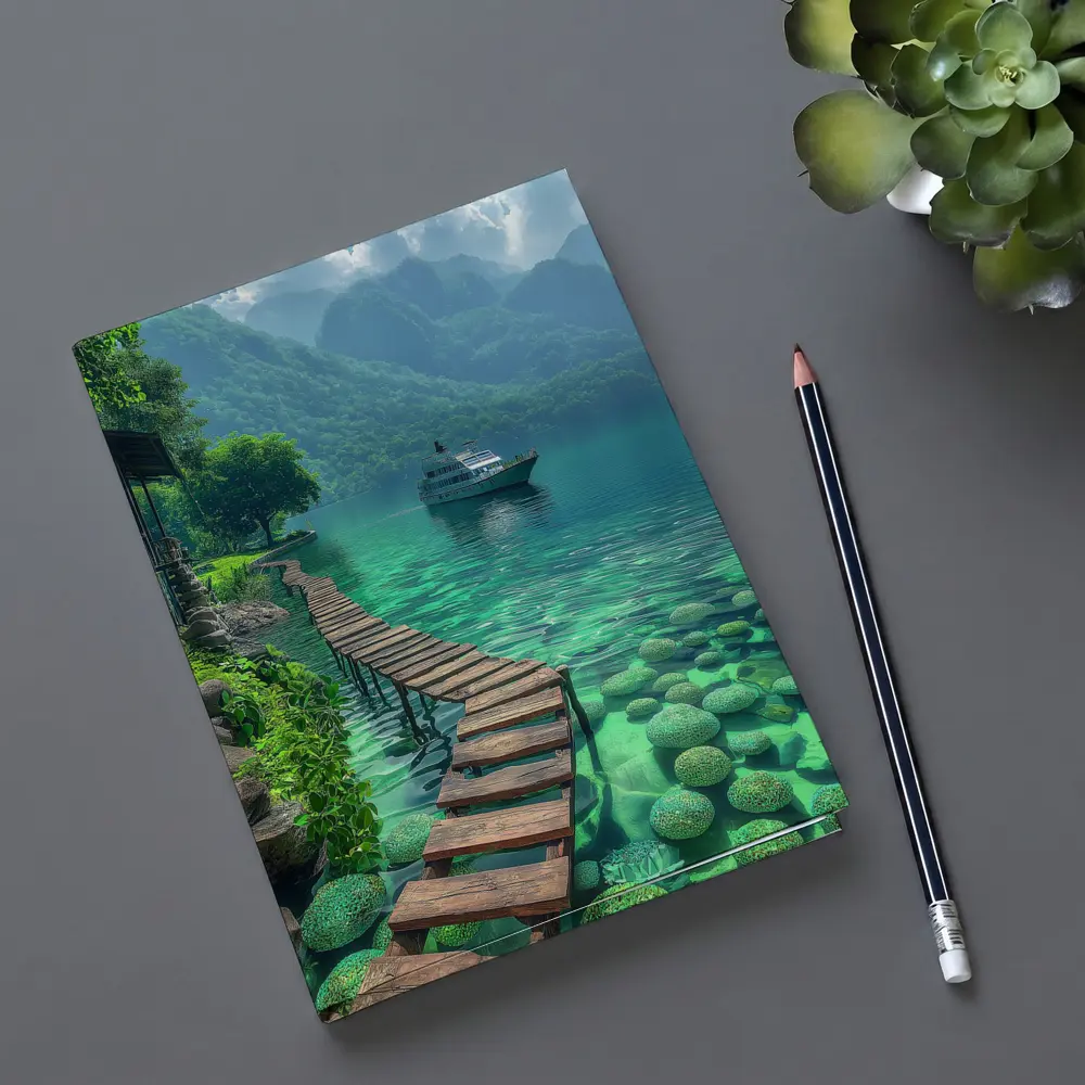 Turquoise Lake Wooden Dock Mountain Yacht – Notebooks