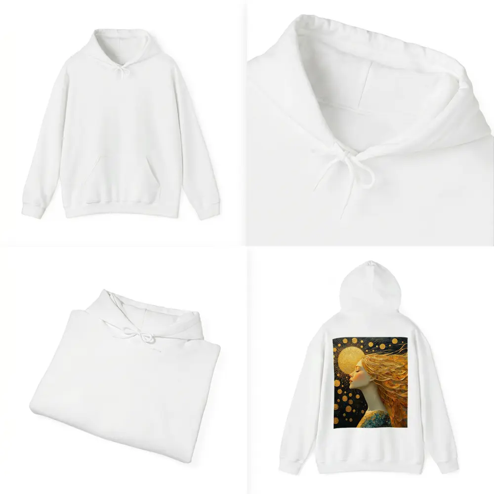 Golden Sun Woman Dark Abstract Art – Hoodies