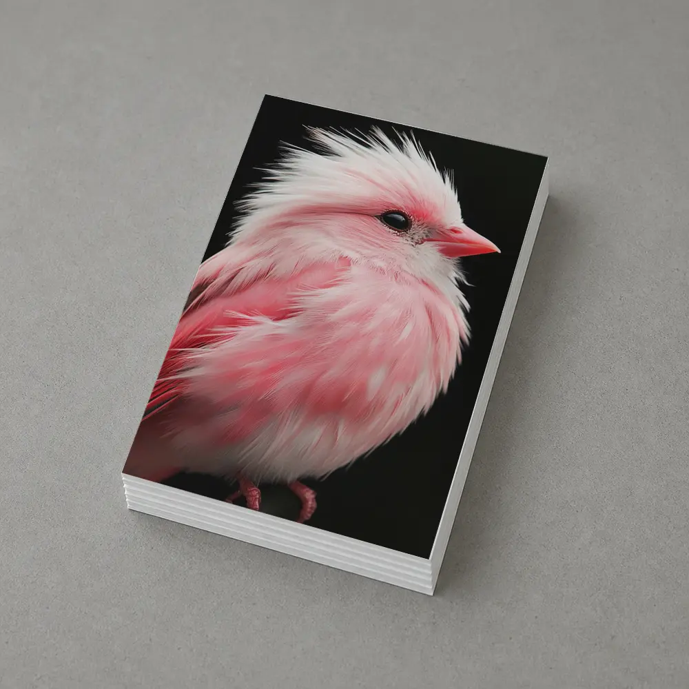 Pink Bird White Crest Dark Background – Postcards