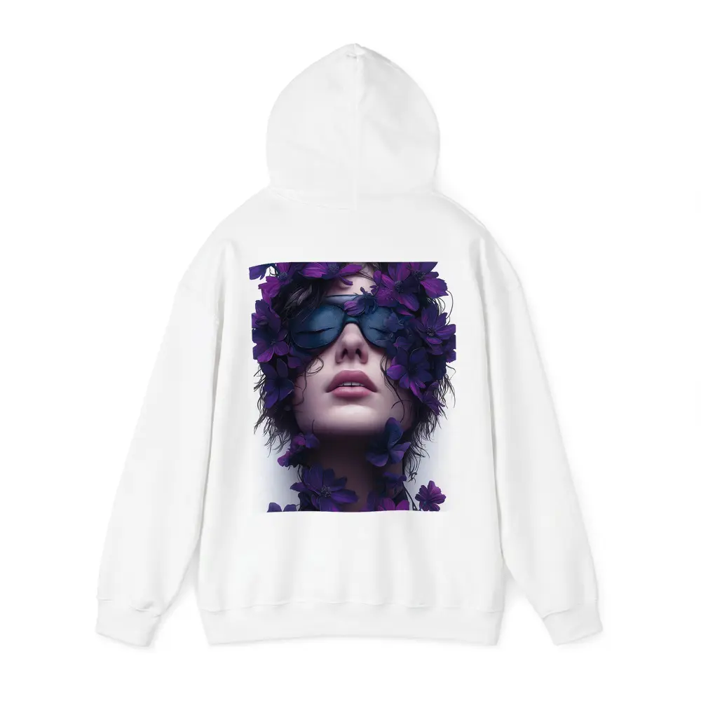 Woman Portrait Purple Flowers Fashion Art – Hoodies