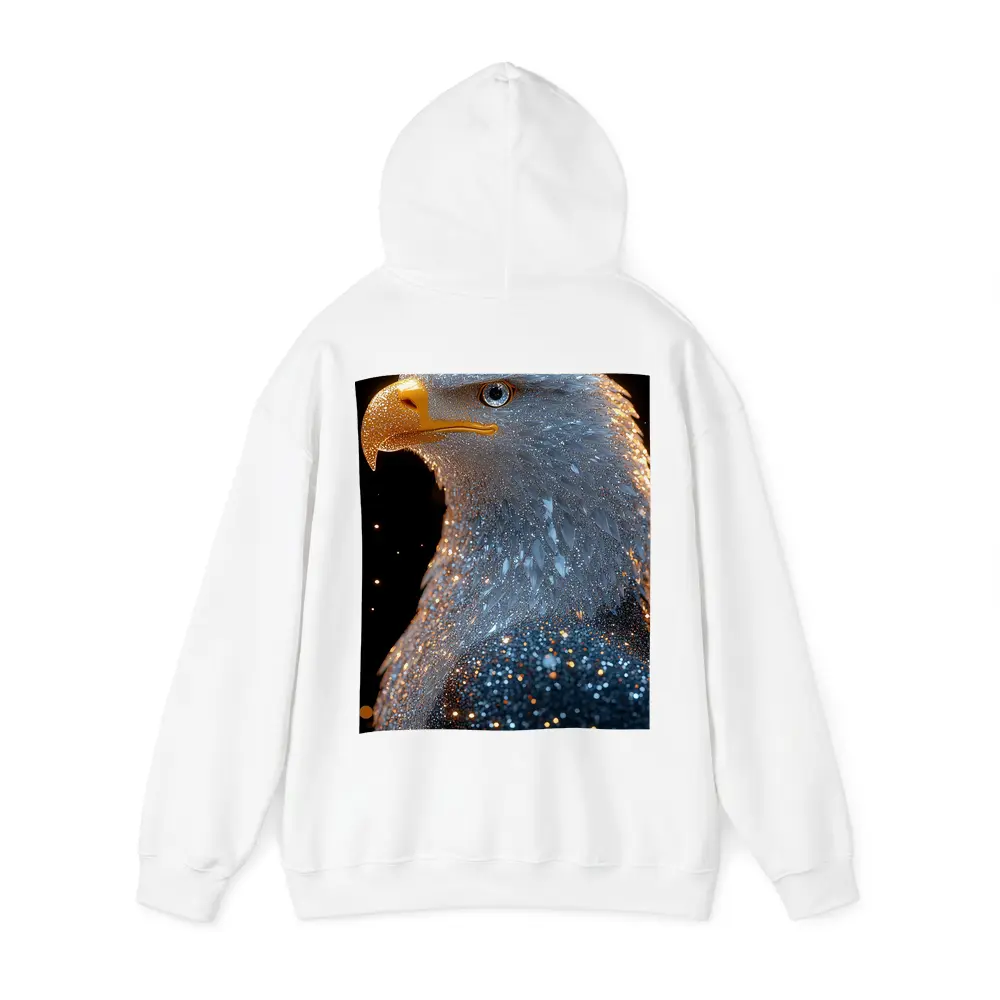 Bald Eagle Glitter Dark Black Background – Hoodies