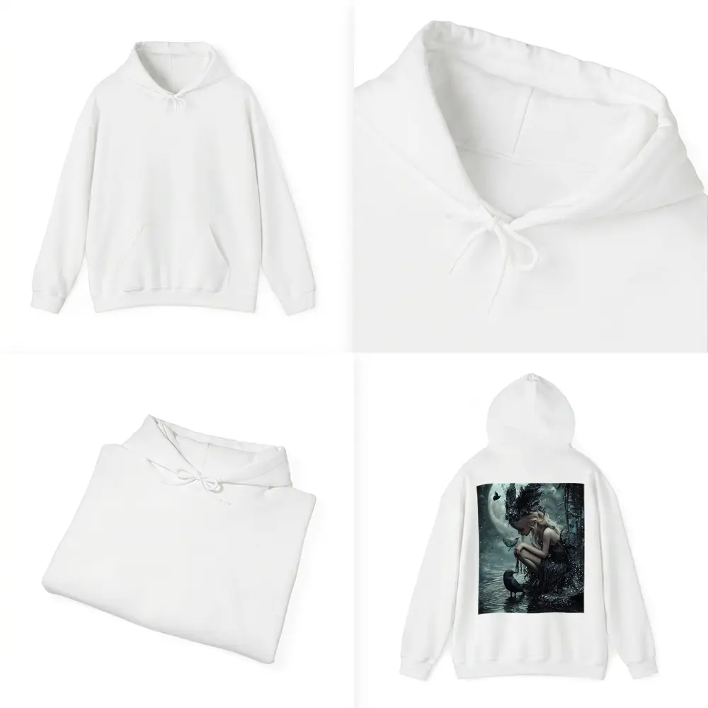 Dark Fairy Girl Raven Moonlit Water Fantasy – Hoodies