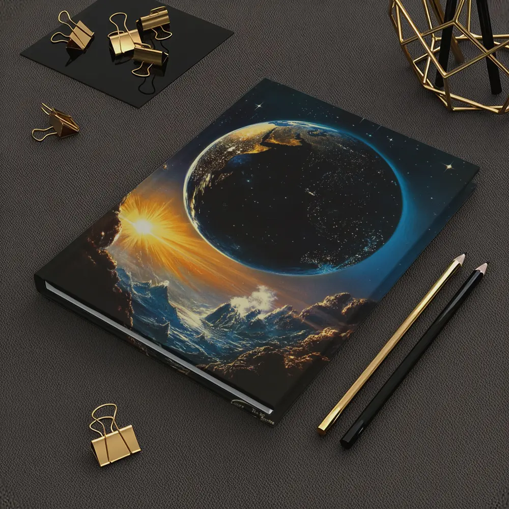 Earth From Space Cosmic Fantasy Painting – Notebooks