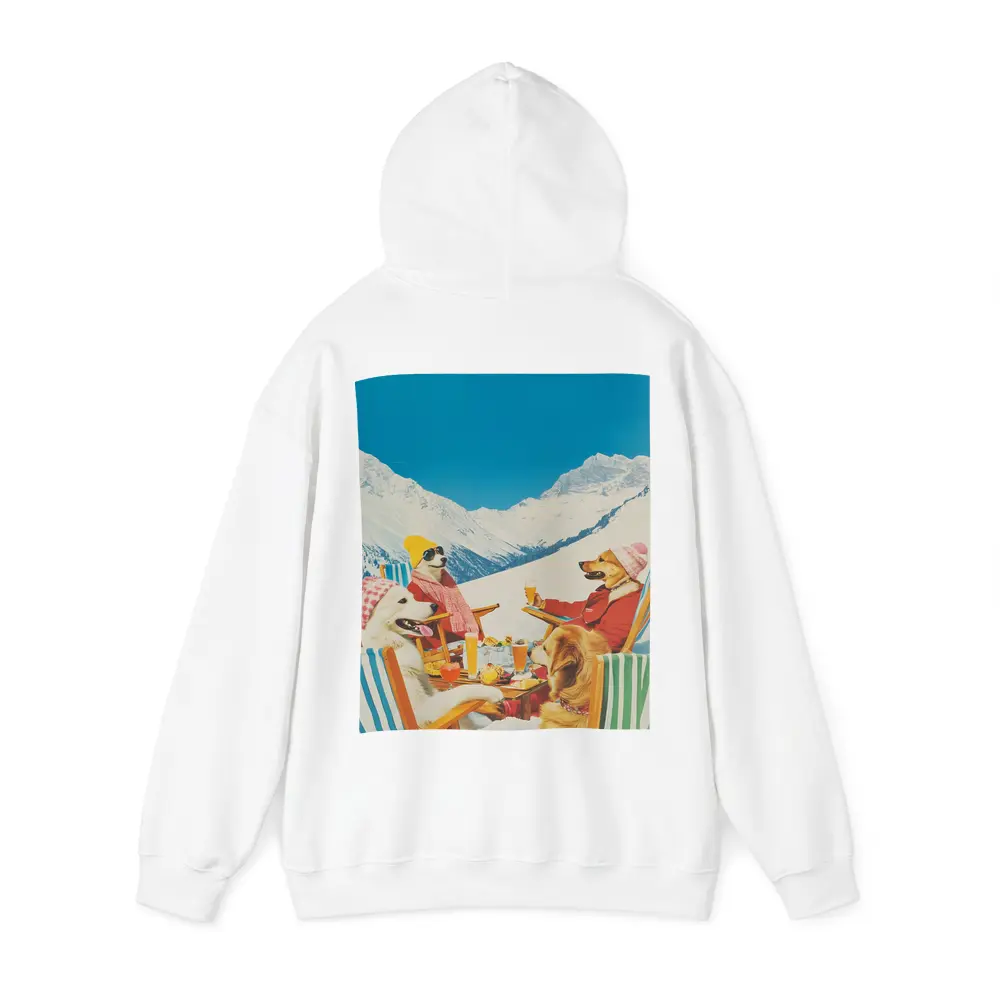 Dogs Relaxing Apres Ski Snowy Mountains – Hoodies