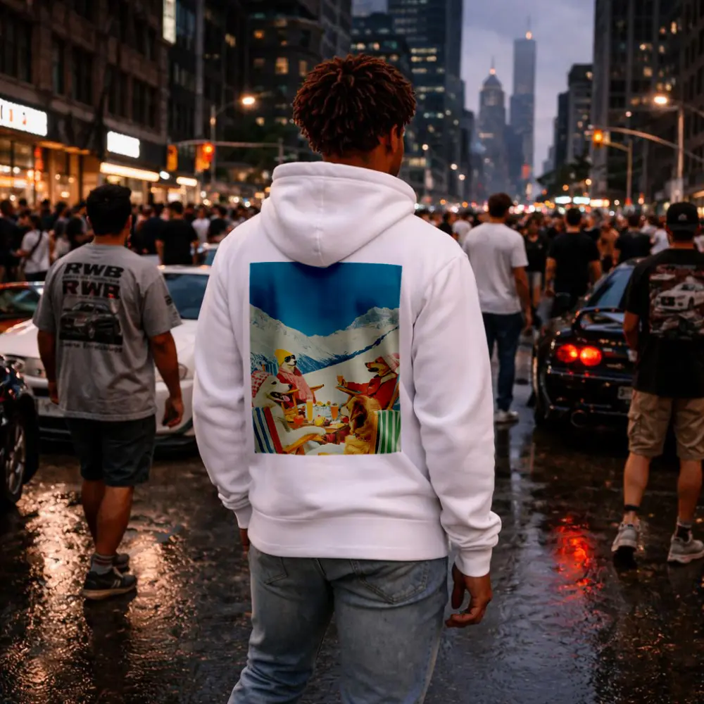 Dogs Relaxing Apres Ski Snowy Mountains – Hoodies