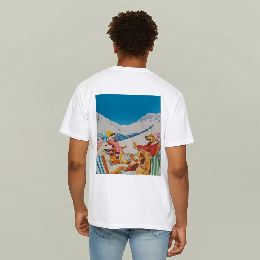 Dogs Relaxing Apres Ski Snowy Mountains – T-Shirts