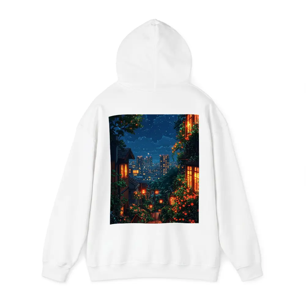 Anime Night City Stairway Glowing Flowers – Hoodies
