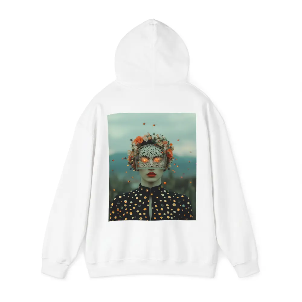 Surreal Woman Floral Mask Polka Dot Portrait – Hoodies