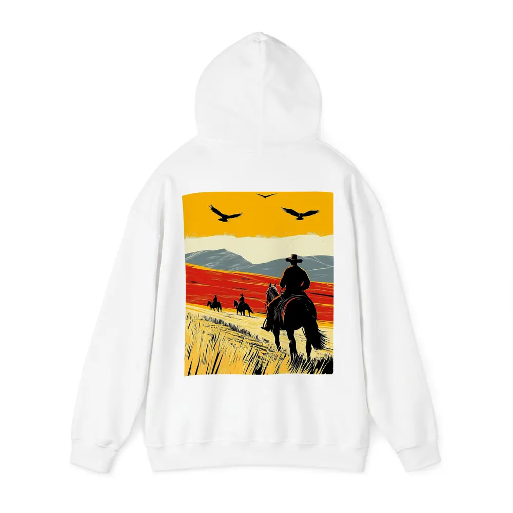 Cowboys Riding Horses Open Western Plains – Hoodies