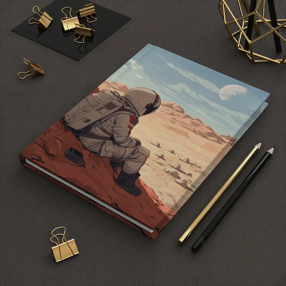 Astronaut Sitting on Mars Anime Art – Notebooks