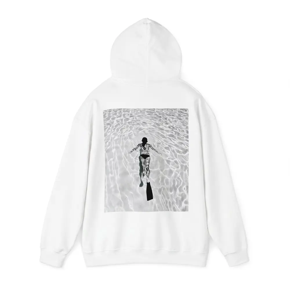 Woman Snorkeling Underwater Black White Photography – Hoodies