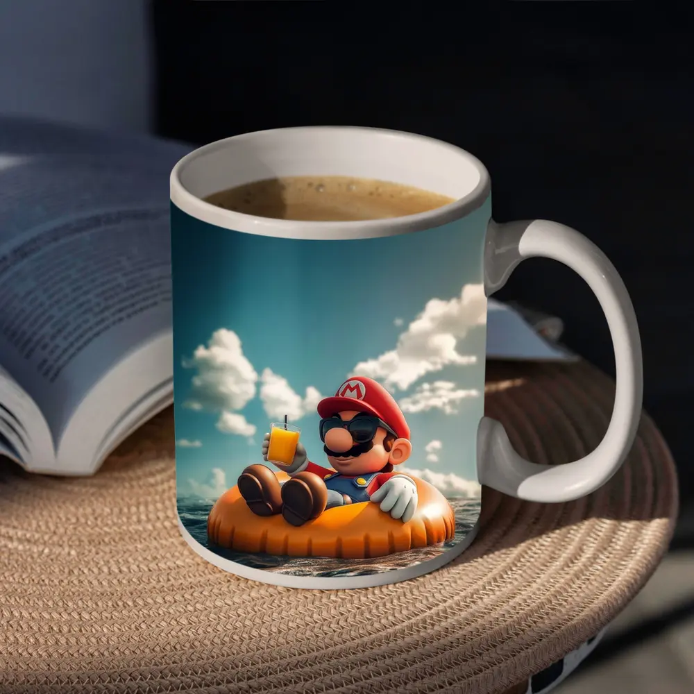 Mario Relaxing On Float Ocean Summer – Mugs