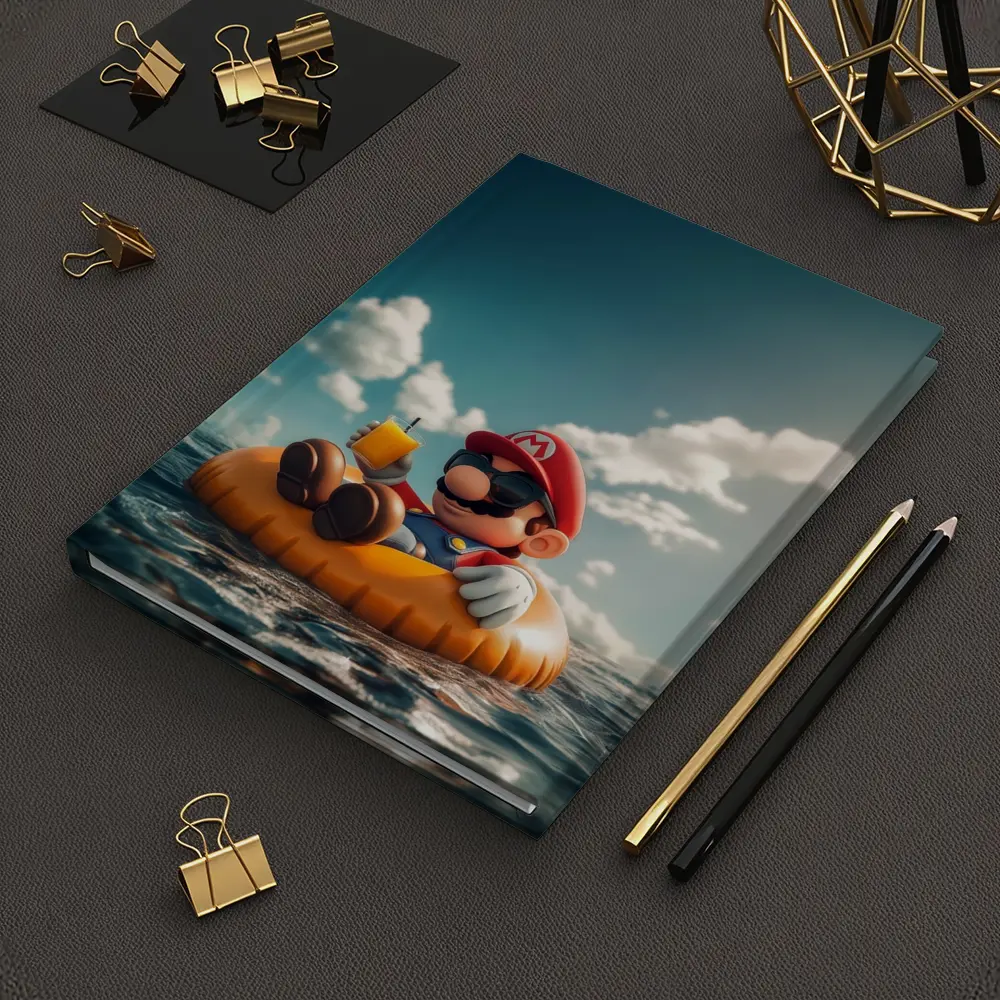 Mario Relaxing On Float Ocean Summer – Notebooks