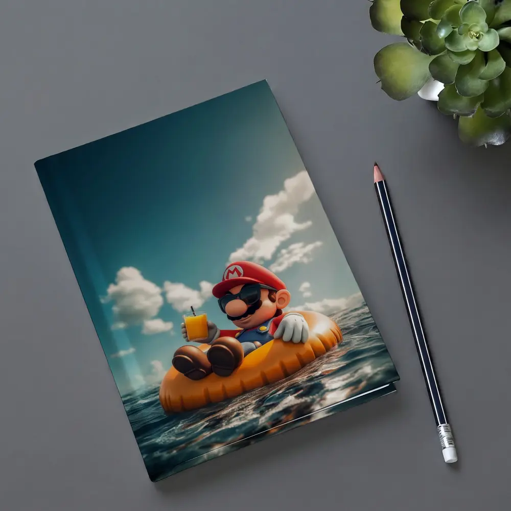 Mario Relaxing On Float Ocean Summer – Notebooks