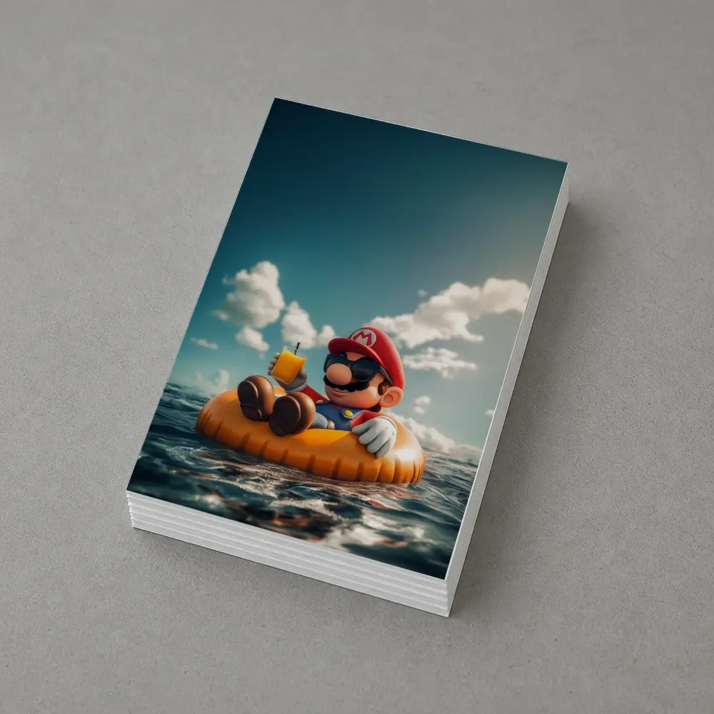 Mario Relaxing On Float Ocean Summer – Postcards