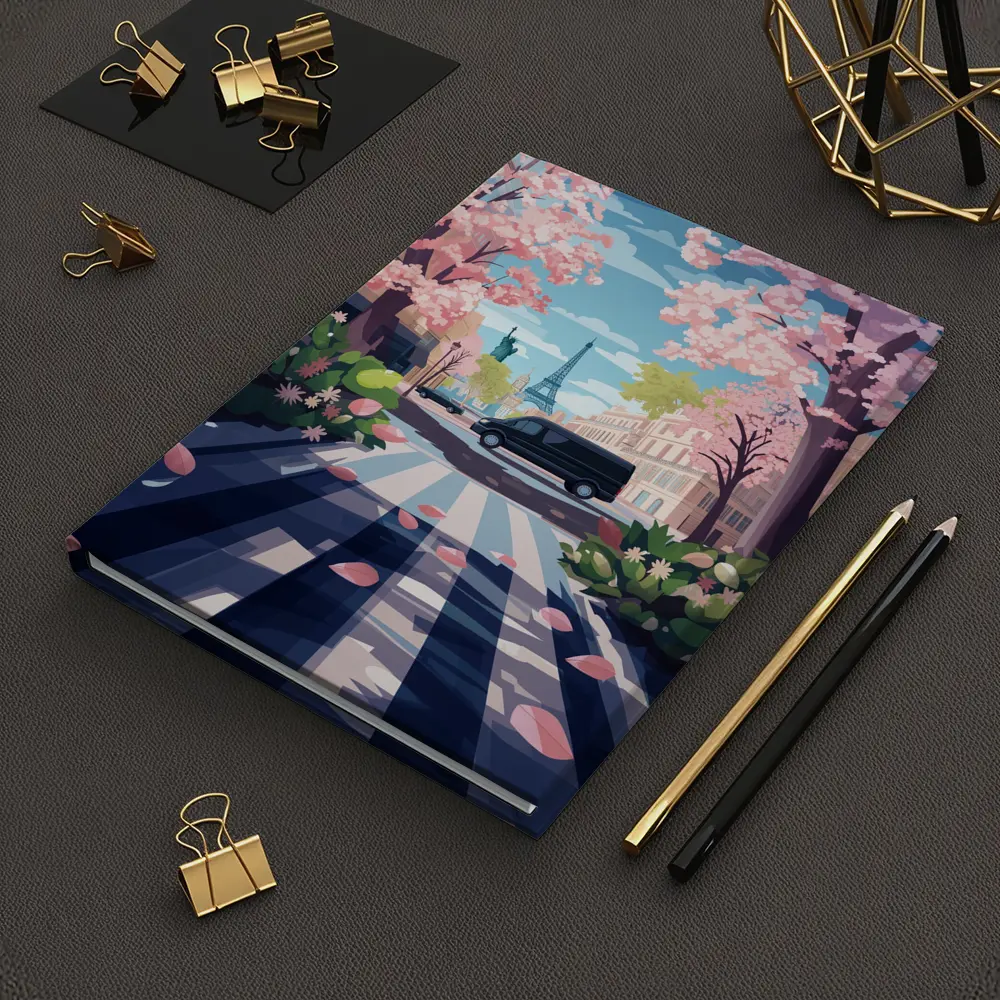 Eiffel Tower Paris Street Cherry Blossoms Spring – Notebooks