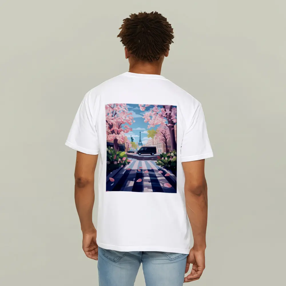 Eiffel Tower Paris Street Cherry Blossoms Spring – T-Shirts