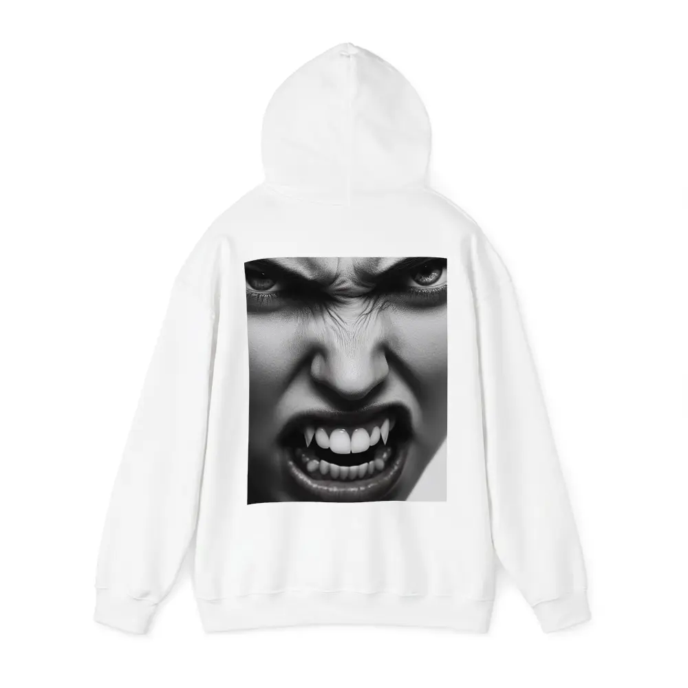 Angry Vampire Woman Black White Portrait – Hoodies