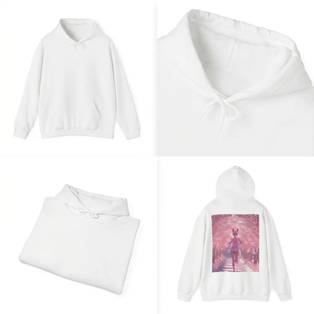 Anime Girl Running Cherry Blossom Path – Hoodies