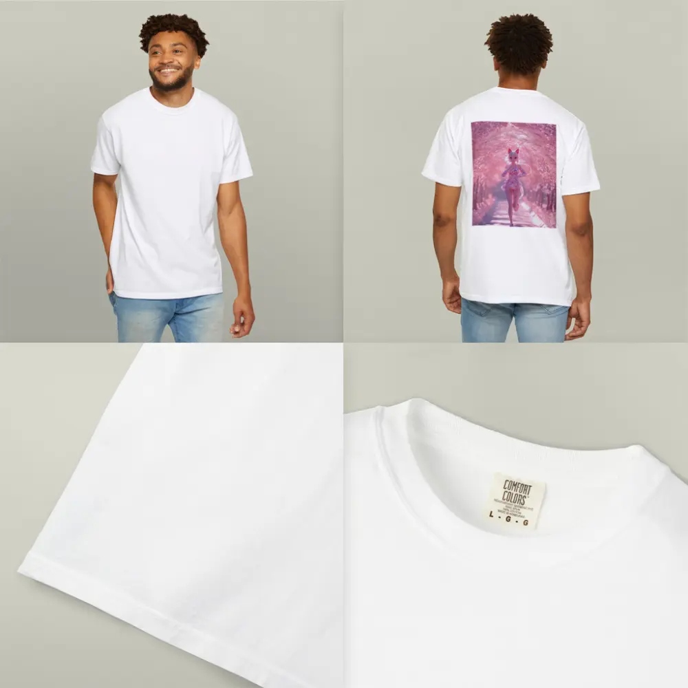Anime Girl Running Cherry Blossom Path – T-Shirts