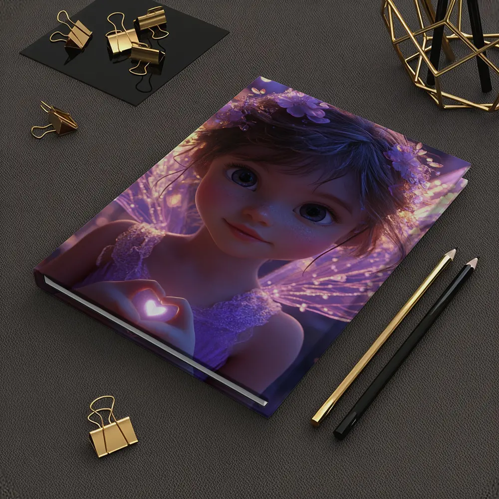 Fantasy Fairy Girl Purple Glowing Wings – Notebooks