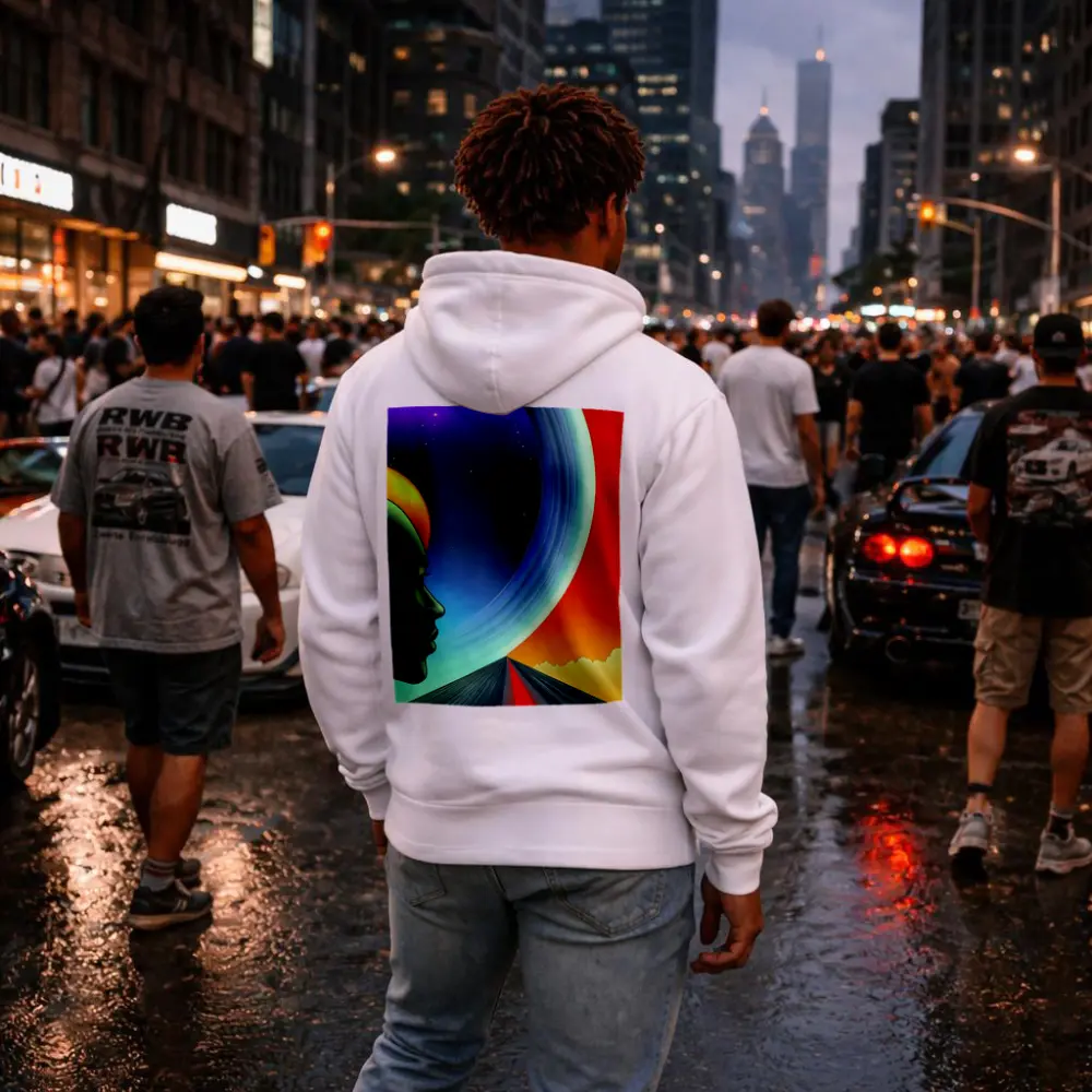 Surreal Human Head Cosmic Space Road – Hoodies