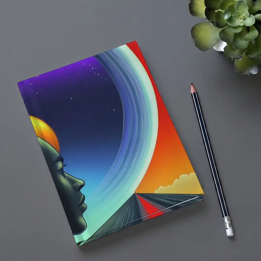 Surreal Human Head Cosmic Space Road – Notebooks