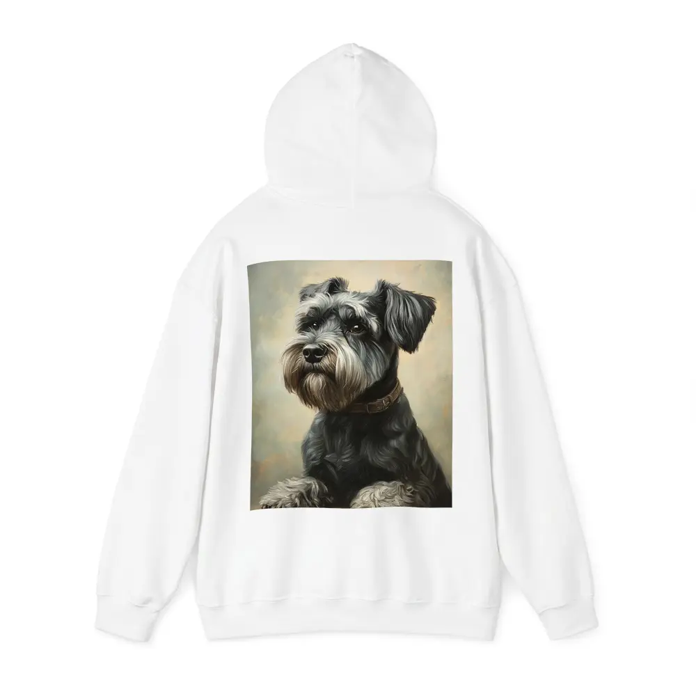 Schnauzer Dog Oil Painting Neutral Background – Hoodies