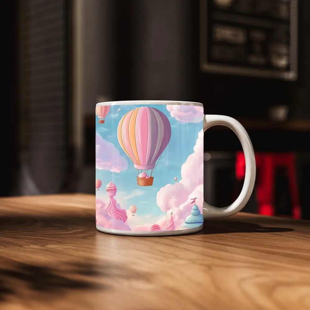 Pastel Hot Air Balloons Fantasy Sweet Sky – Mugs