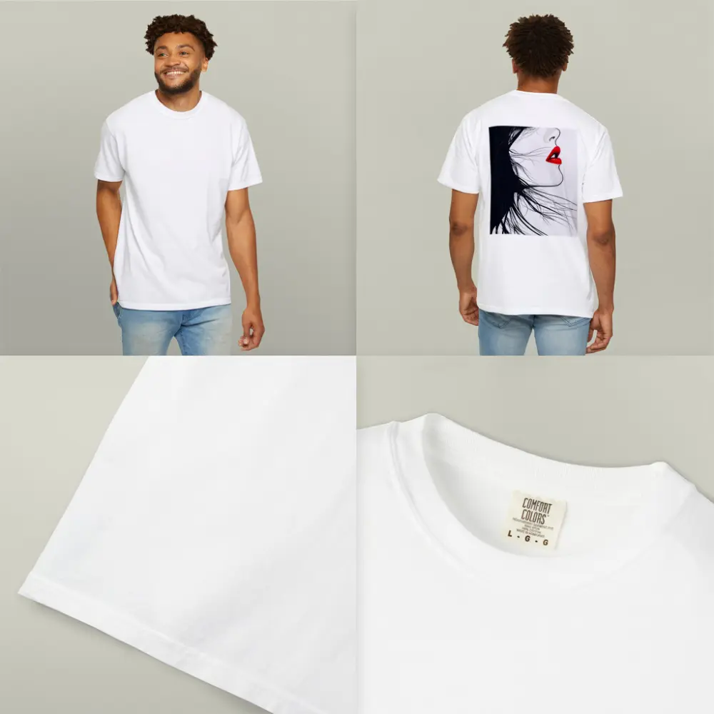 Woman Side Profile Red Lips Black Hair – T-Shirts