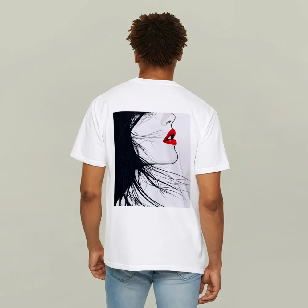 Woman Side Profile Red Lips Black Hair – T-Shirts